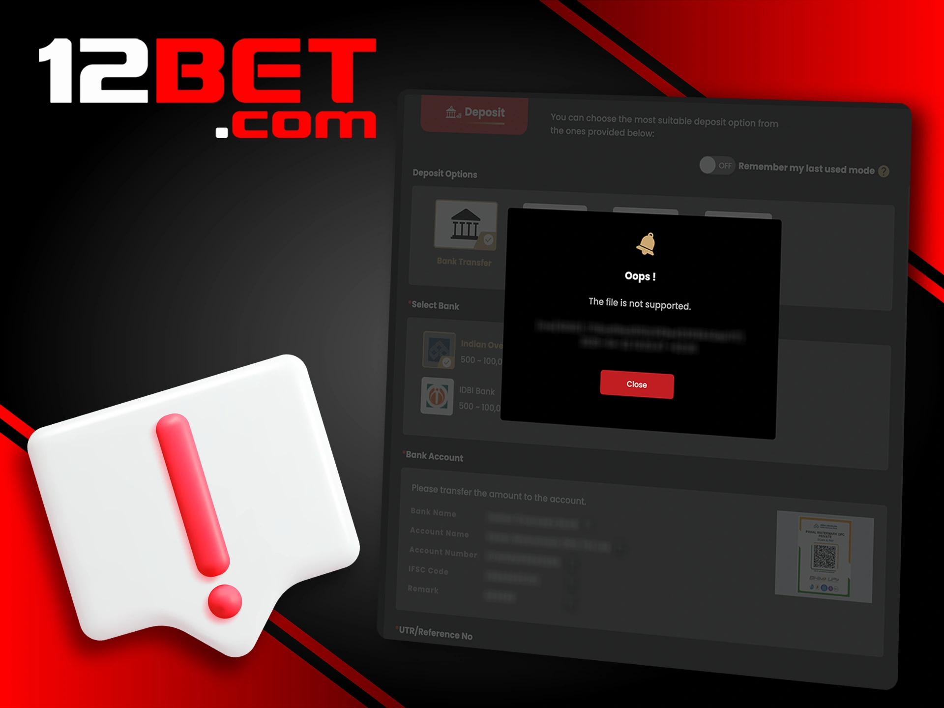 12Bet पर जमा करते समय संभावित समस्याओं के बारे में जानें।