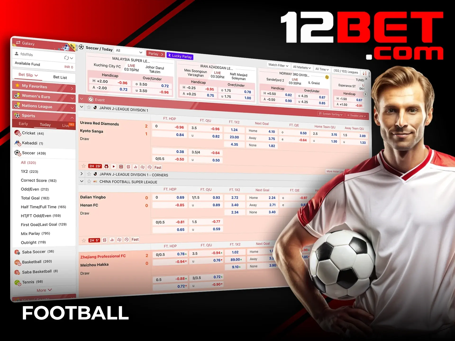 12Bet स्पोर्ट्स सेक्शन में सॉकर की भविष्यवाणी करें और जीतें।